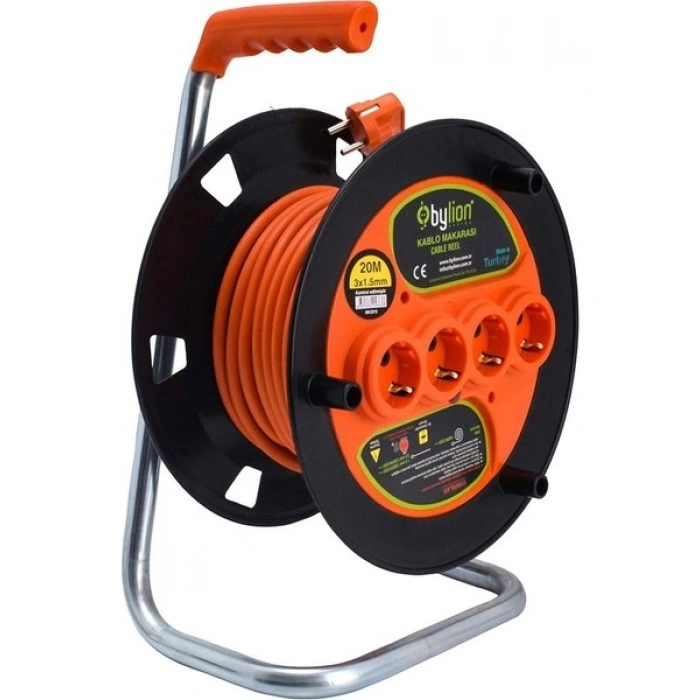 Bylion MK5015 4 Soketli 3x1.5mm 50 Metre Makaralı Kablo