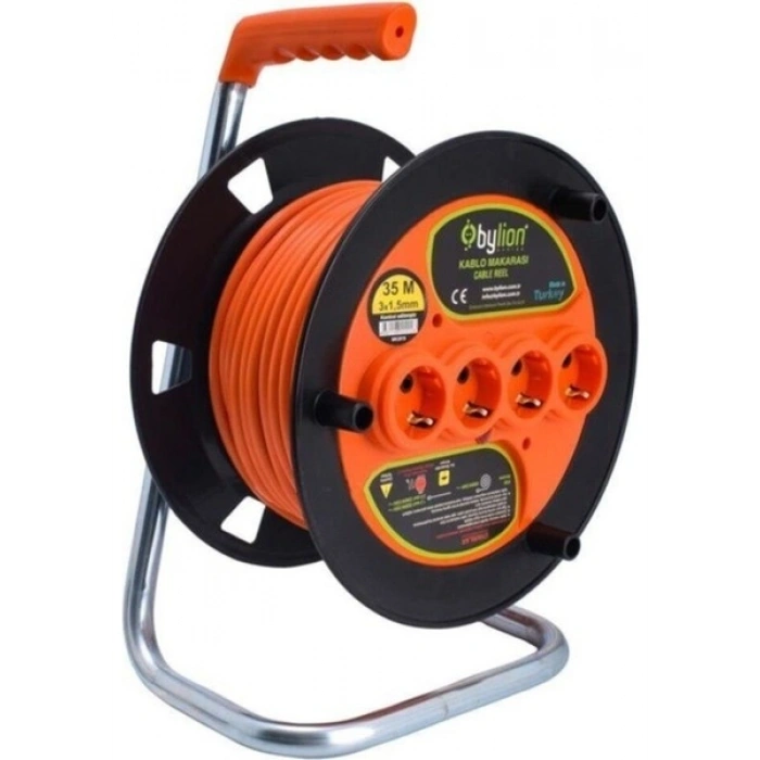 Bylion Seyyar Makaralı Uzatma 3*1,5 mm 35 M Termal Sigortalı