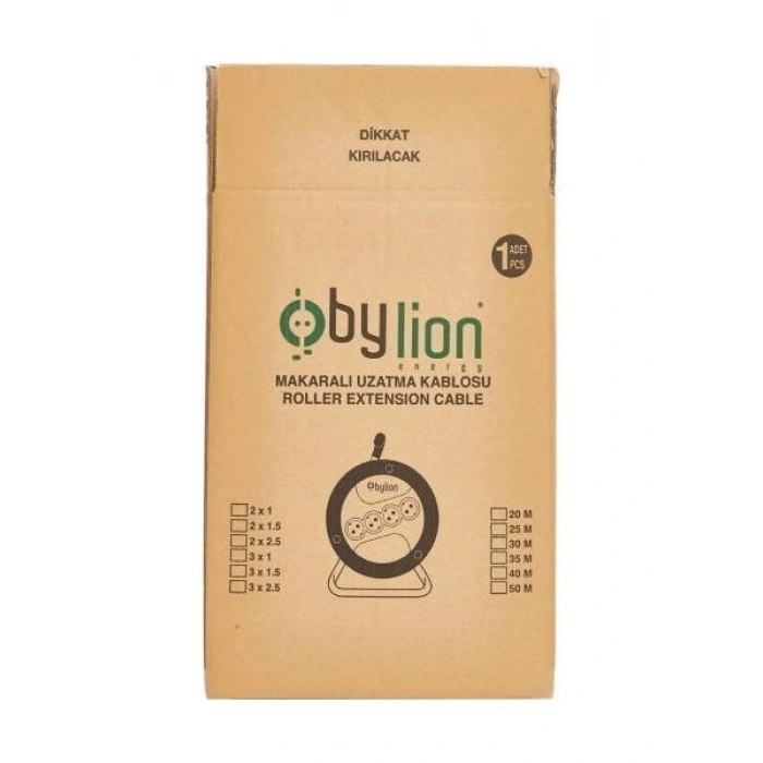 Bylion Seyyar Makaralı Uzatma Kablosu 20 Metre 3 x 2,5