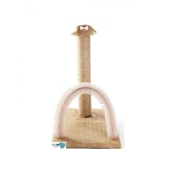 Pembe Renkli Kedi Kaşıma ve Tırmalama Tahtası