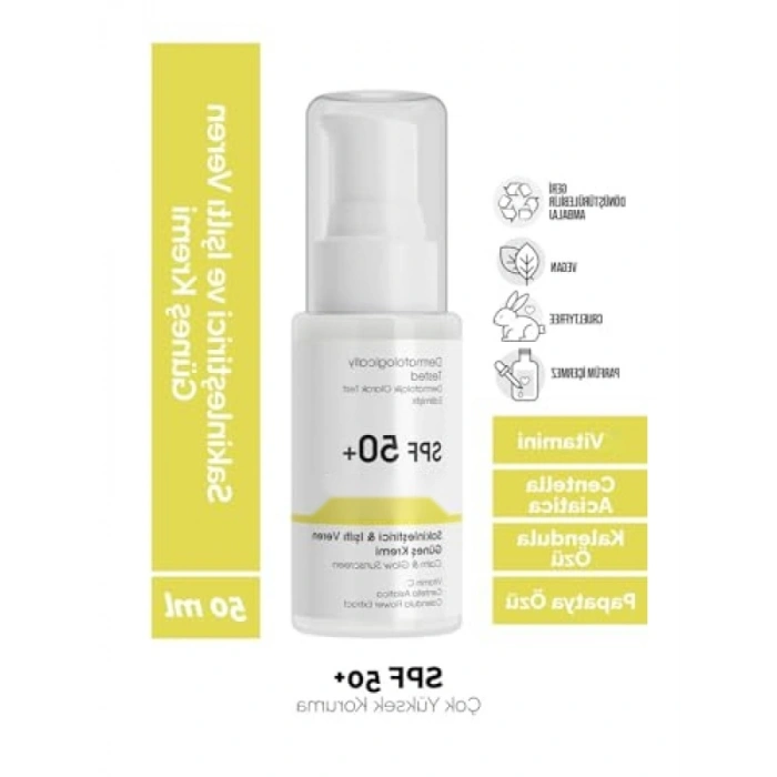 C Vitamini ve Centella İçeren SPF 50 Güneş Kremi - 50 ml
