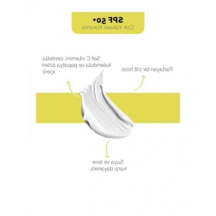 C Vitamini ve Centella İçeren SPF 50 Güneş Kremi - 50 ml