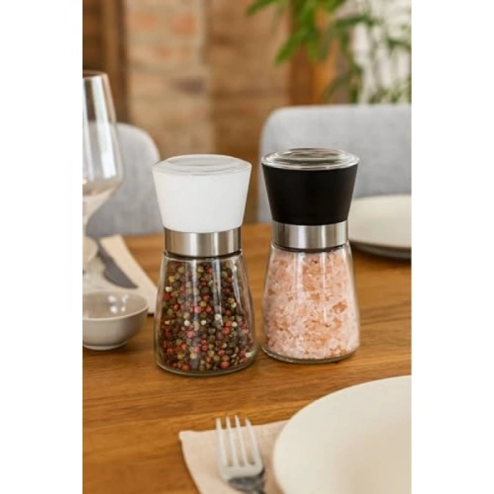 Cam Gövdeli Kapaklı Baharat Öğütücüsü Seti (2 Adet)