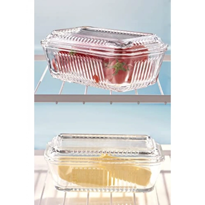 Cam Kapaklı Saklama Kabı, 480 cc Hacim