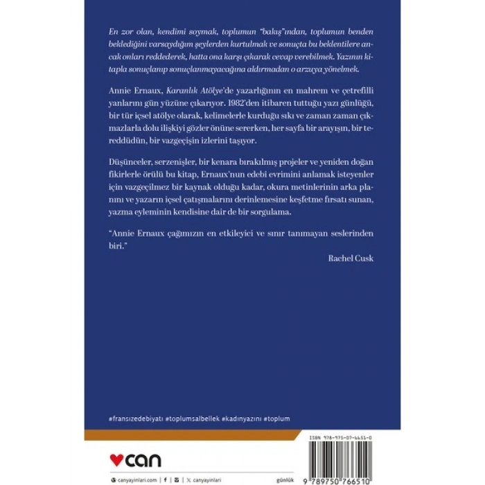 Can Yayınları Karanlık Atölye - Annie Ernaux