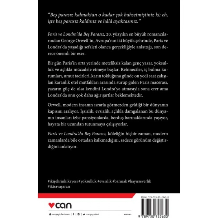 Can Yayınları Paris ve Londrada Beş Parasız - George Orwell