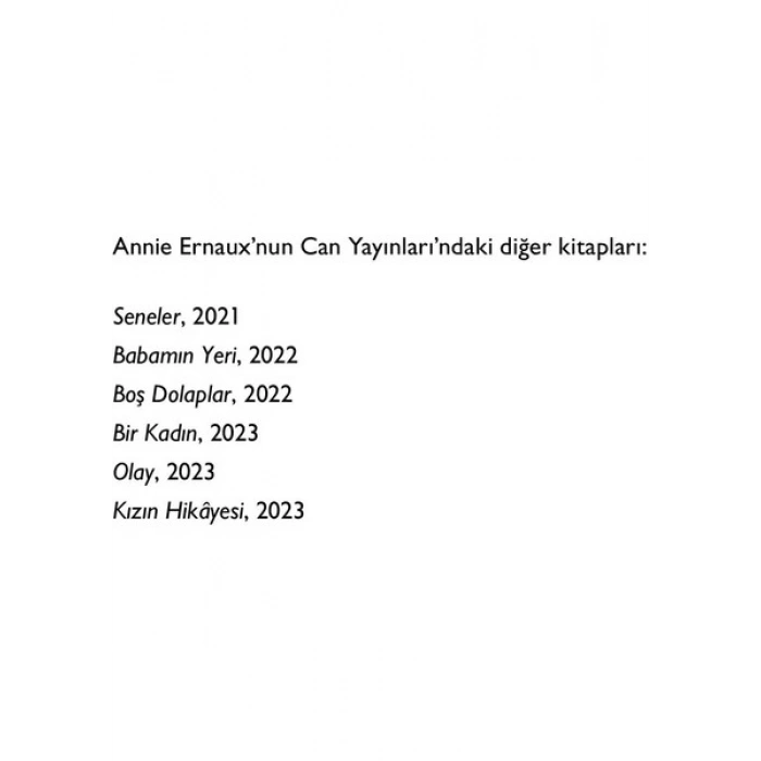 Can Yayınları Yalın Tutku - Annie Ernaux
