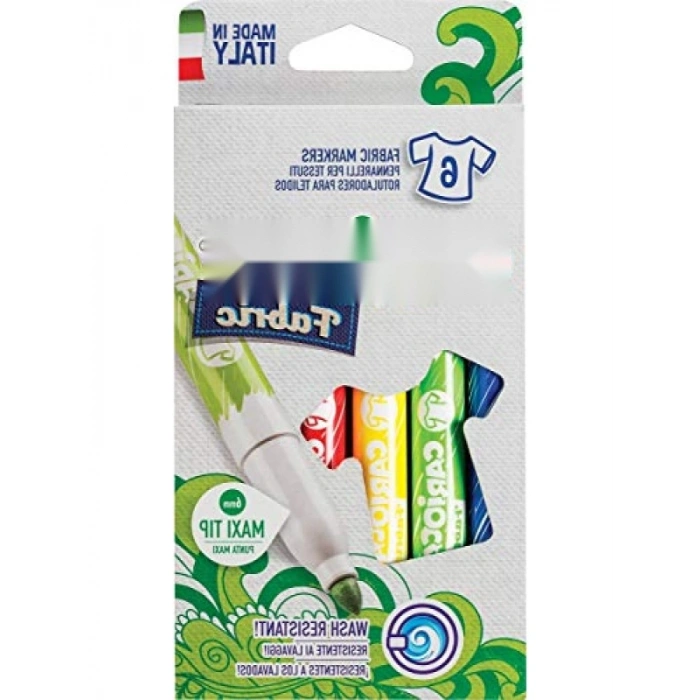 Canlı Renkli Keçeli Kumaş Boya Kalemi Seti, 6lı