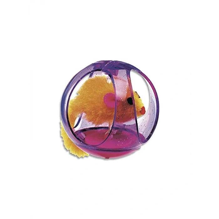 Canlı Renkli Peluş Fareli Kedi Oyuncağı