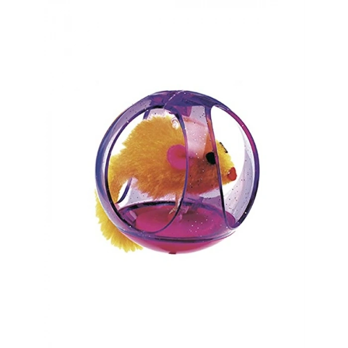 Canlı Renkli Peluş Fareli Kedi Oyuncağı