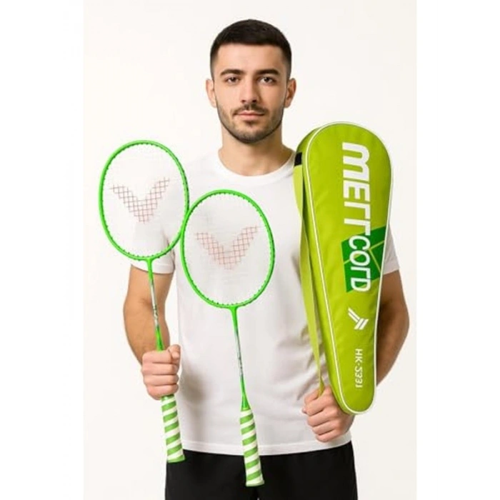 Çantalı Badminton Raket Seti, 2 Raket, Profesyonel Kullanım