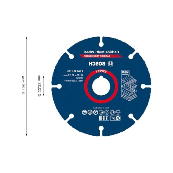 Carbide Multi Wheel Kesici Diskler, 125 mm, Sert Ahşap ve Plastik İçin