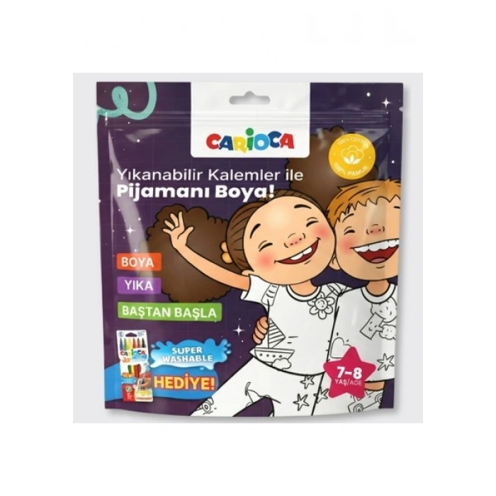 Carioca Boyanabilir Pijama 6-7 Yaş -Keçeli Kalem Hediyeli