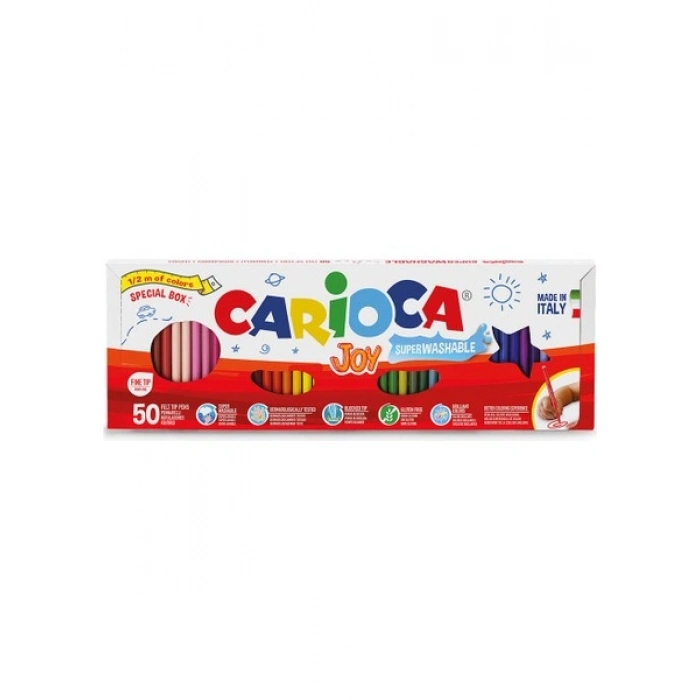Carioca Joy Süper Yıkanabilir Keçeli Boya Kalemi 50 Renk 41018
