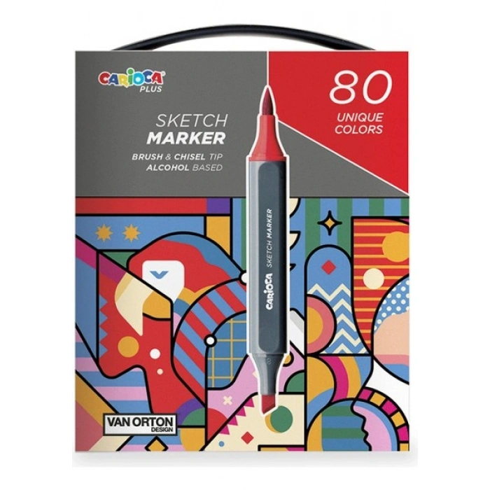 Carioca Plus Sketch Marker Çift Taraflı Çizim Kalemi 80 Renk
