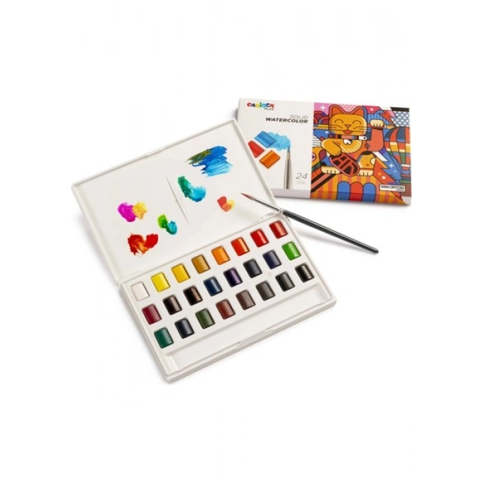 Carioca Plus Tablet Sulu Boya 24lü (Fırçalı)