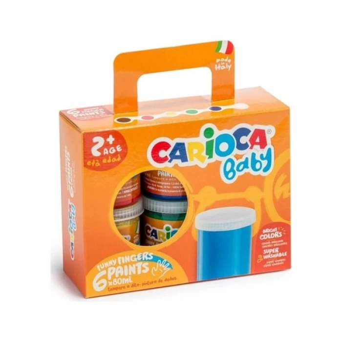 Carioca Yıkanabilir Parmak Boyası - 6 Renk X 80 Gr