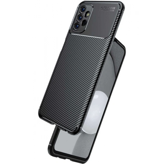 Case 4U A23 Uyumlu Kılıf Rugged Armor Karbon Desenli Lüx Negro Silikon Arka KapakSiyah