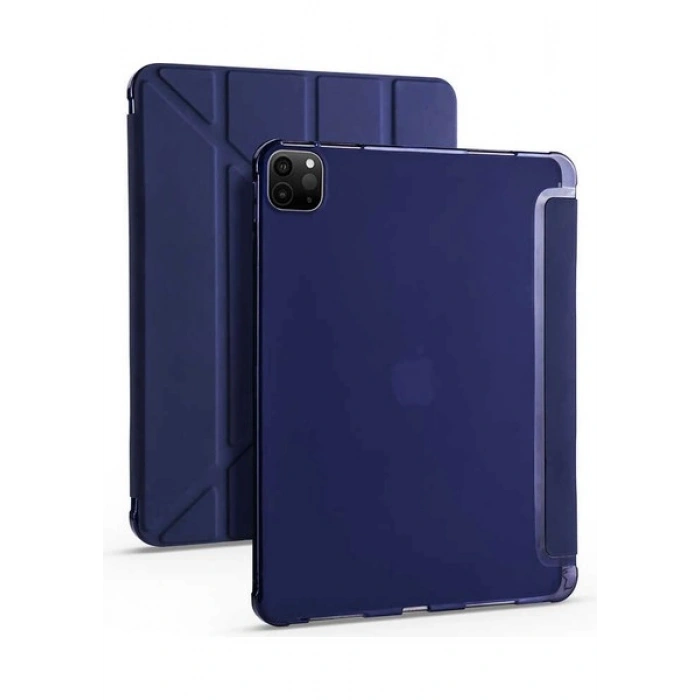 Case 4U Apple iPad Pro 2020 (2.Nesil) Kılıf Tri Folding Smart With Pen Standlı Kapak - 11 inç uyumlu Lacivert