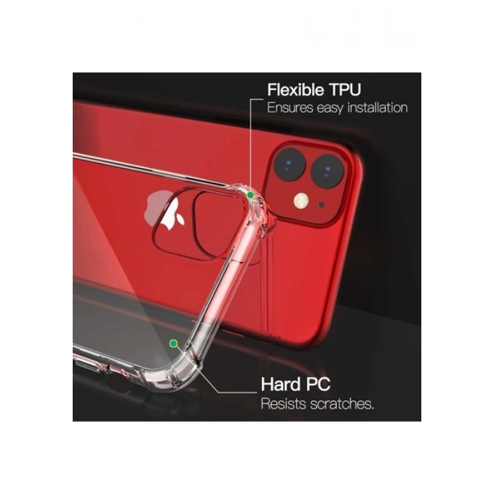 Case 4U Apple iPhone 11 Darbe Emici Silikon Kılıf Şeffaf