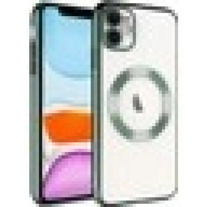 Case 4U Apple iPhone 11 Kılıf Kamera Korumalı Wireless Şarj Özellikli Sert PC Riksos Magsafe Silikon Kapak Koyu Yeşil