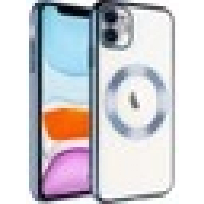 Case 4U Apple iPhone 11 Kılıf Kamera Korumalı Wireless Şarj Özellikli Sert PC Riksos Magsafe Silikon Kapak Sierra Mavisi