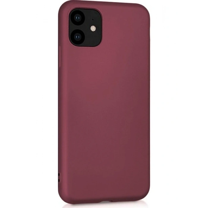 Case 4U Apple iPhone 11 Kılıf Klasik Mat Renkli Yumuşak Premier Silikon Koyu Mor