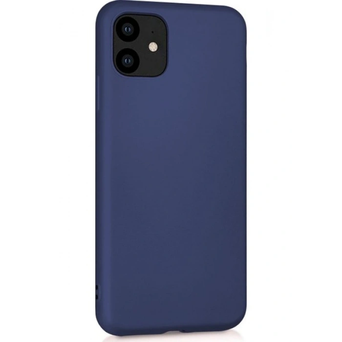 Case 4U Apple iPhone 11 Kılıf Klasik Mat Renkli Yumuşak Premier Silikon Lacivert
