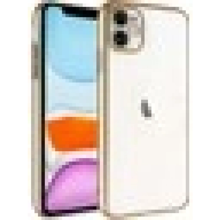 Case 4U Apple iPhone 11 Kılıf Sert PC Renkli Çerçeveli Riksos Silikon Kapak Altın
