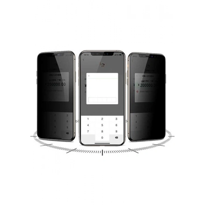 Case 4U Apple iPhone 11 Pro Max Ekran Koruyucu Temperli Kırılmaz Cam Privacy Davin 5D Hayalet Gizliklik Filtreli
