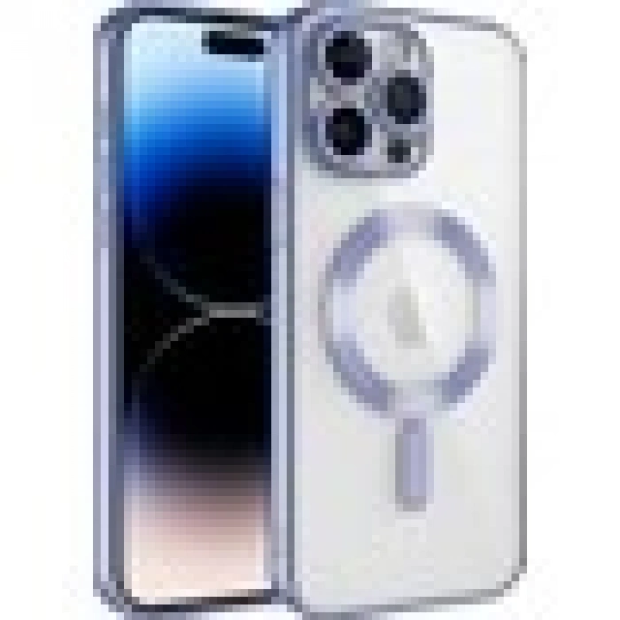 Case 4U Apple iPhone 11 Pro Max Kılıf Kamera Lens Korumalı Magsafe Şarj Kılıfı Şeffaf Renkli Yumuşak Demre Kapak Lila