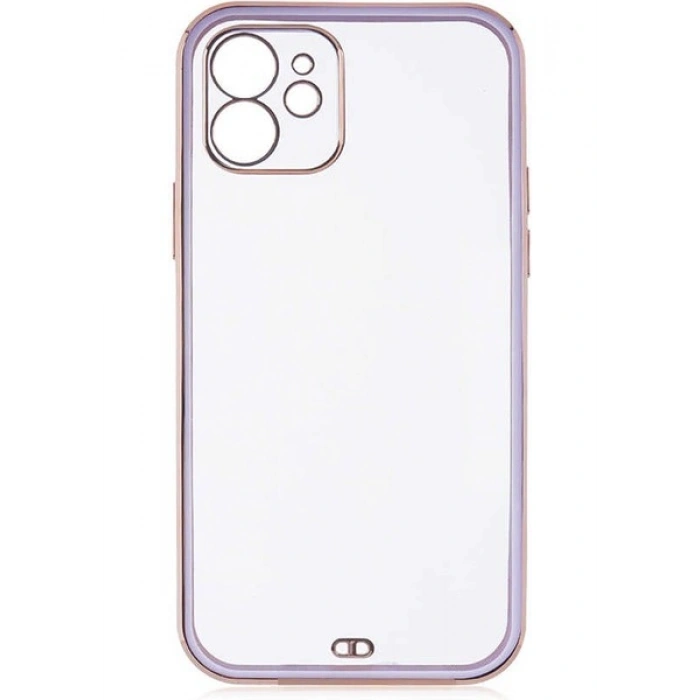 Case 4U Apple iPhone 12 Kılıf Kamera Korumalı Pastel Renk Voit Clear Kapak Lila