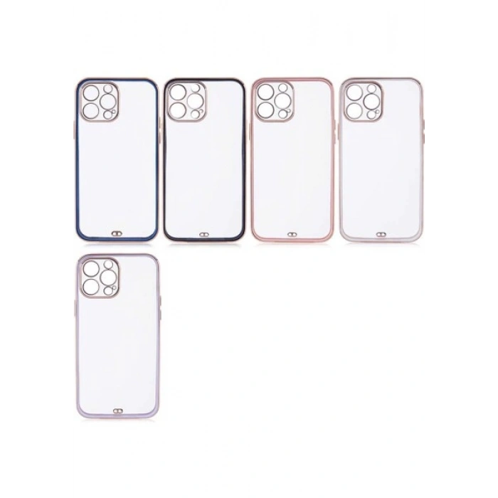 Case 4U Apple iPhone 12 Kılıf Kamera Korumalı Pastel Renk Voit Clear Kapak Lila