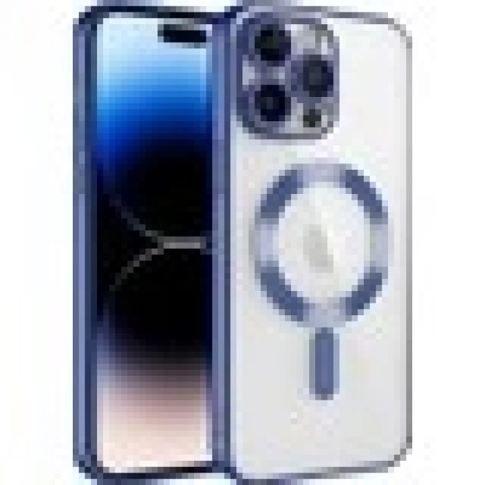 Case 4U Apple iPhone 12 Pro Kılıf Kamera Lens Korumalı Magsafe Şarj Kılıfı Şeffaf Renkli Yumuşak Demre Kapak Sierra Mavisi