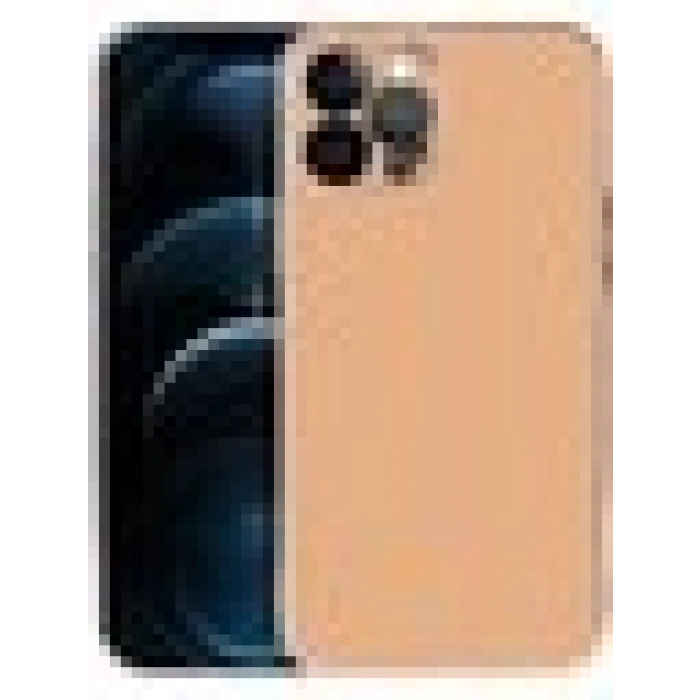 Case 4U Apple iPhone 12 Pro Max Kılıf Kamera Korumalı Altın Renkli Kenar Viyana Arka Kapak Altın