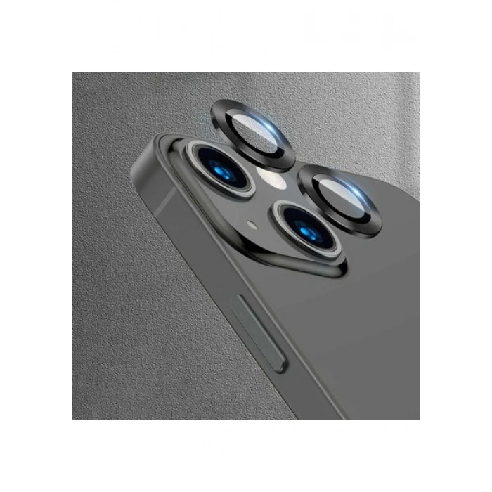 Case 4U Apple iPhone 13 2 parça Kamera Lens Koruyucu CL-04 Siyah
