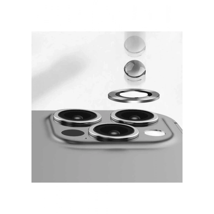 Case 4U Apple iPhone 13 2 parça Kamera Lens Koruyucu CL-04 Siyah
