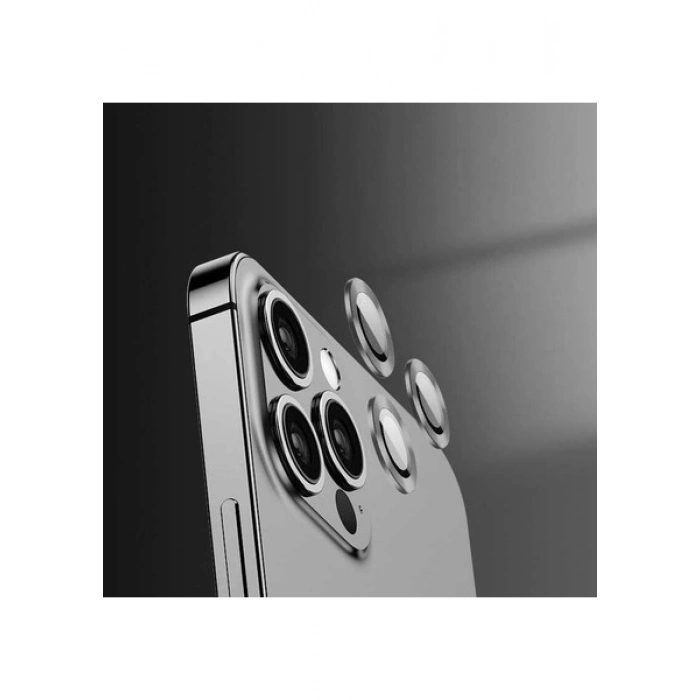 Case 4U Apple iPhone 13 2 parça Kamera Lens Koruyucu CL-04 Siyah