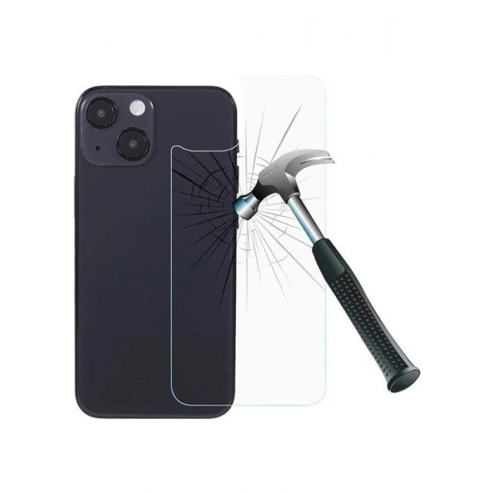Case 4U Apple iPhone 13 9H Sert Temperli Cam Arka Koruyucu Şeffaf