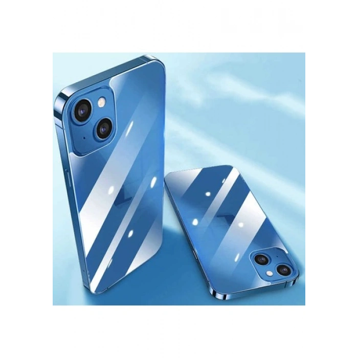 Case 4U Apple iPhone 13 9H Sert Temperli Cam Arka Koruyucu Şeffaf