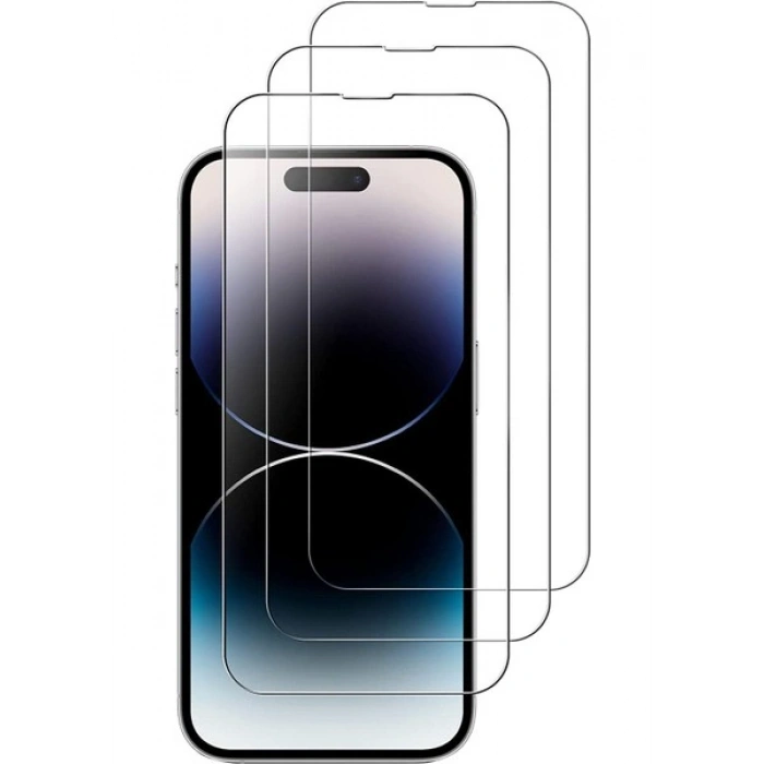 Case 4U Apple iPhone 13 Mini Temperli Ekran Koruyucu Kırılmaz Cam Ekonomik 3lü Paket Şeffaf