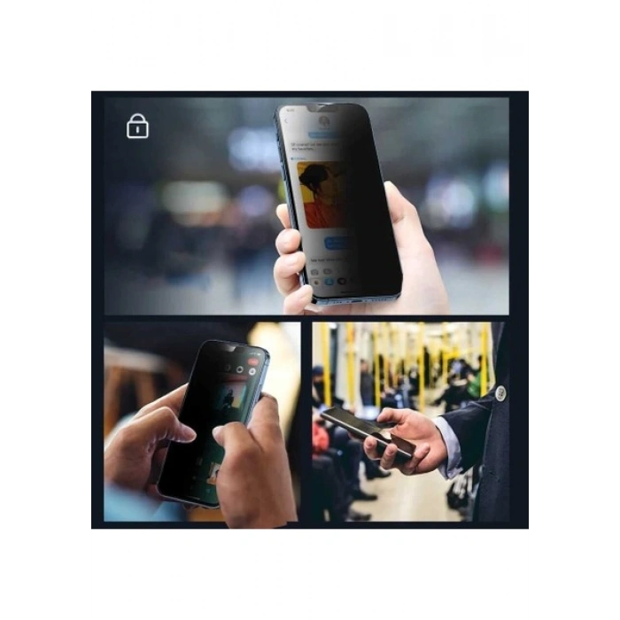 Case 4U Apple iPhone 13 Pro Ekran Koruyucu Temperli Kırılmaz Cam Privacy Davin 5D Hayalet Gizliklik Filtreli