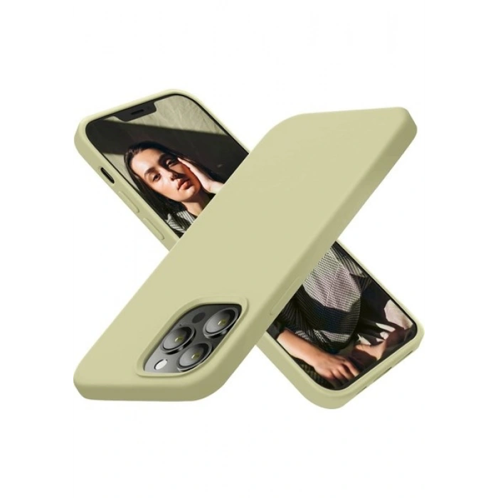 Case 4U Apple iPhone 13 Pro Kılıf Klasik Mat Renkli Yumuşak Premier Silikon Altın