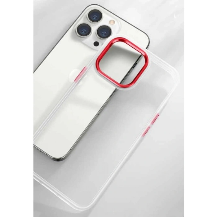 Case 4U Apple iPhone 13 Pro Kılıf Renkli Kenar Metal Kamera Çerçeveli Krom Arka Kapak Lila