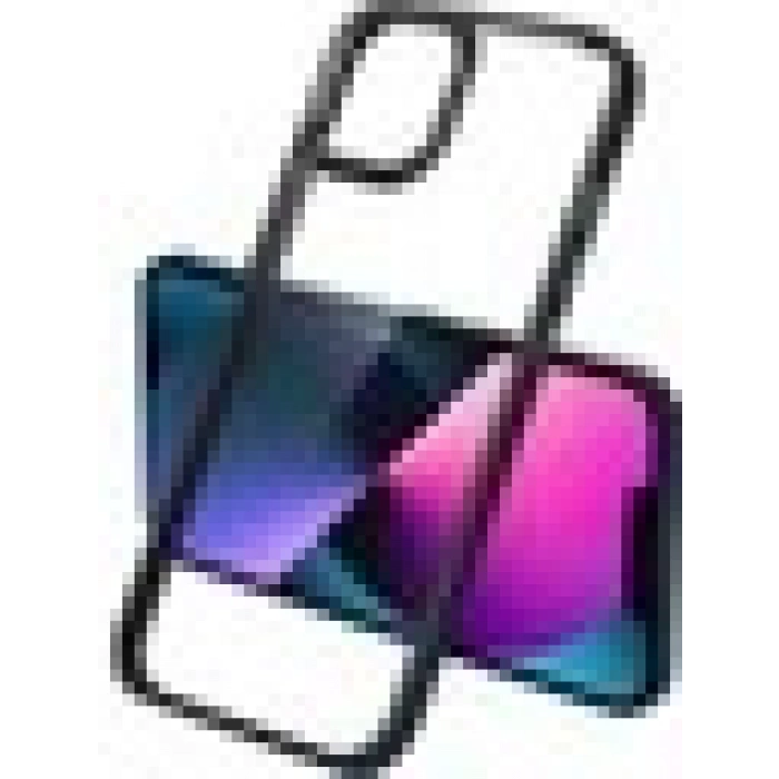Case 4U Apple iPhone 13 Pro Kılıf Renkli Kenar Metal Kamera Çerçeveli Krom Arka Kapak Siyah