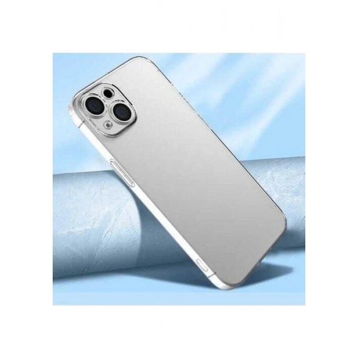 Case 4U Apple iPhone 14 Kılıf Kamera Korumalı Sert PC Vayt Kapak Şeffaf