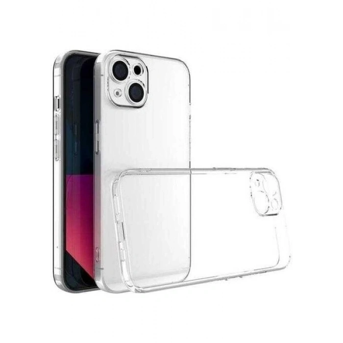 Case 4U Apple iPhone 14 Plus Kılıf Kamera Korumalı Sert PC Vayt Kapak Şeffaf