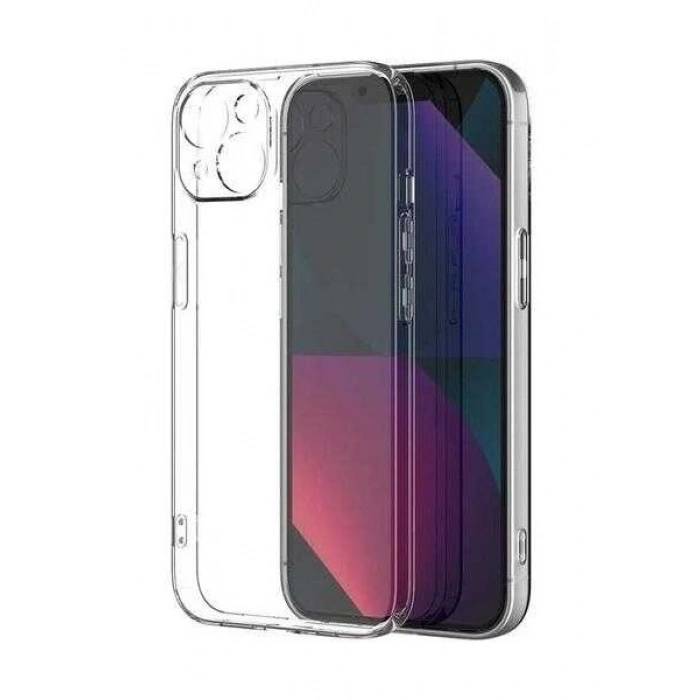 Case 4U Apple iPhone 14 Plus Kılıf Kamera Korumalı Sert PC Vayt Kapak Şeffaf