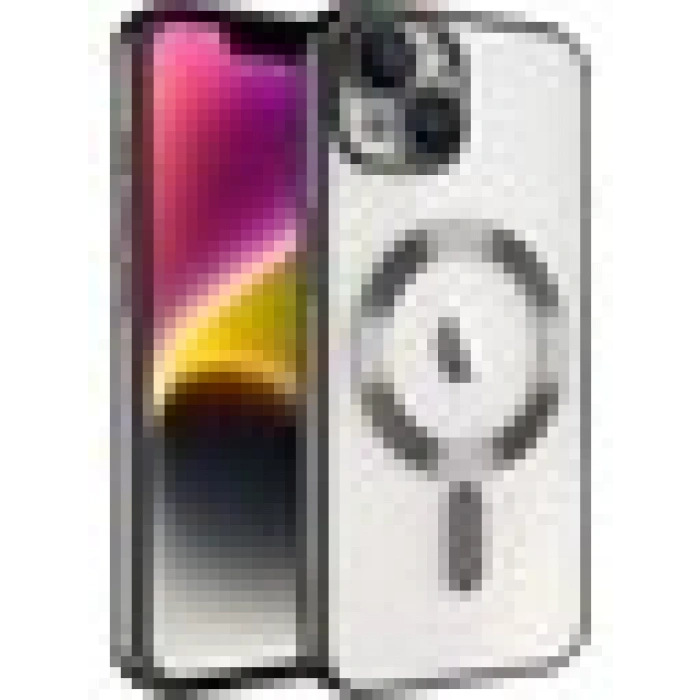 Case 4U Apple iPhone 14 Plus Kılıf Kamera Lens Korumalı Magsafe Şarj Kılıfı Şeffaf Renkli Yumuşak Demre Kapak Siyah
