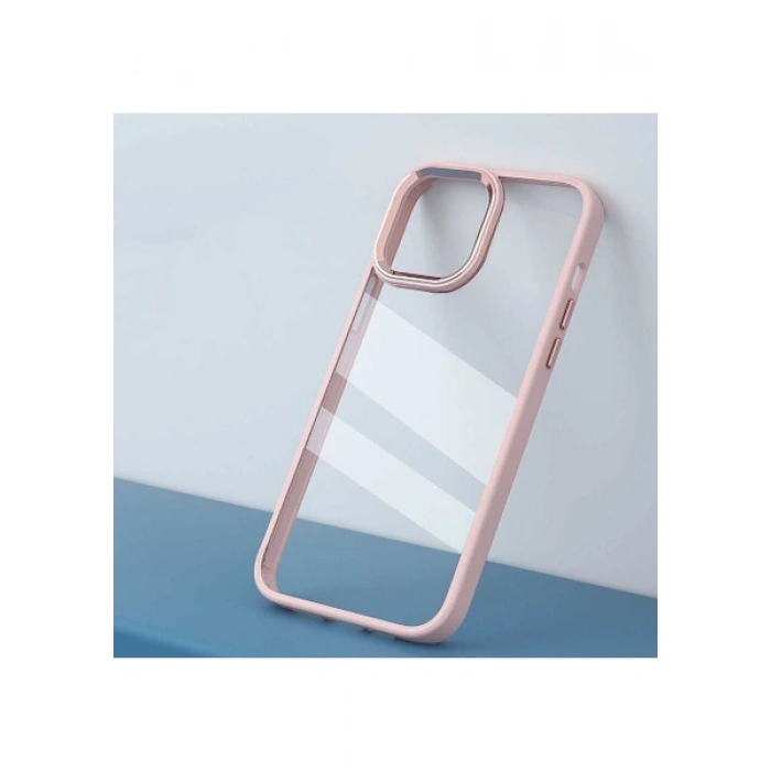 Case 4U Apple iPhone 14 Plus Kılıf Renkli Kenar Metal Kamera Çerçeveli Krom Arka Kapak Lacivert